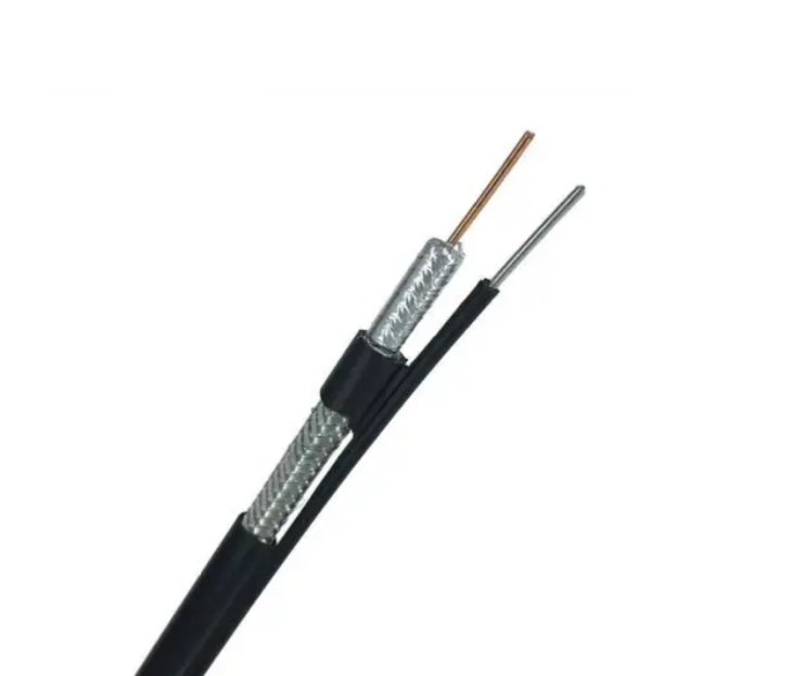 Cable Coaxial Negro de Exterior con Mensajero – Alta Resistencia y Desempeño