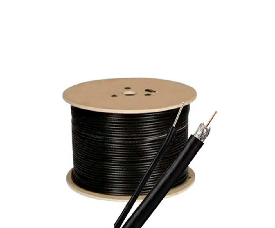 Cable Coaxial Negro de Exterior con Mensajero – Alta Resistencia y Desempeño