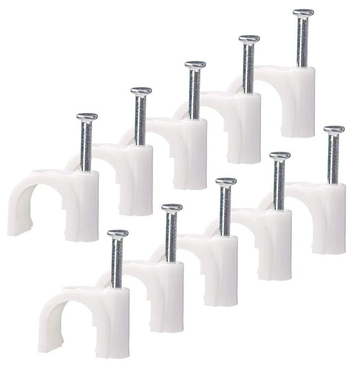 Grampas con Clavo de Acero 7 mm – Paquete 100 unidades (Blancas)