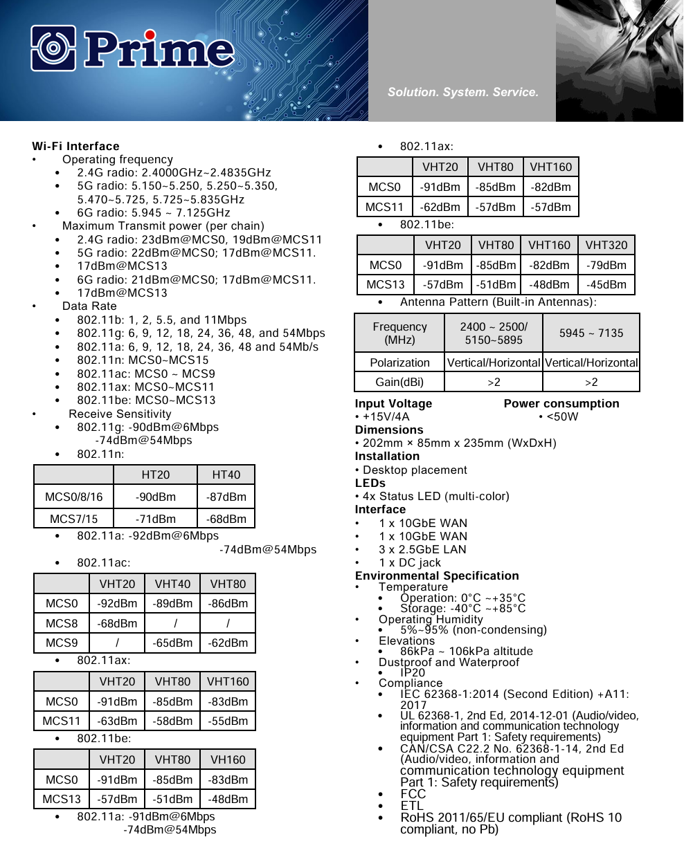 Router Prime WG3QRCX-WF825 – WiFi 7 tribanda con puertos 10G y 2.5G, EasyMesh R4 y USB 3.0