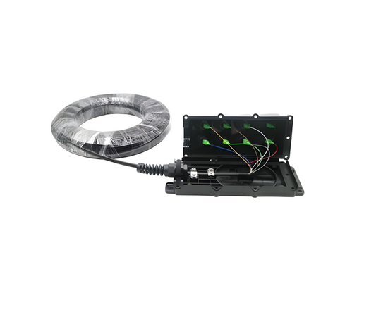 Caja Terminal Multiservicio 8 Puertos – Entrada Flat Drop de 8 Fibras con Pigtails Ramificados Internos