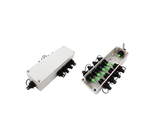 Caja de Distribución OptiTap de 9 Puertos con Splitter PLC 1x8 Integrado