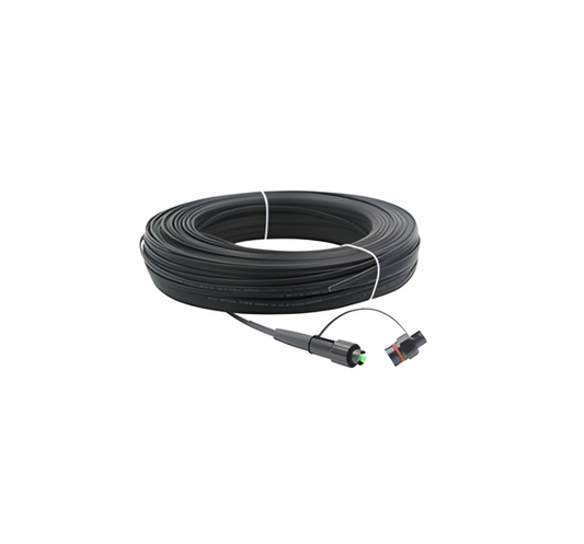 Pigtail con Cable Drop Negro 2.0×5.0 mm – Conector Preinstalado Mini SC para Despliegues Eficientes